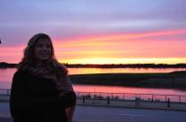 Admirando o incrível entardecer no rio Mississipi, em Memphis, no Tennessee - EUA